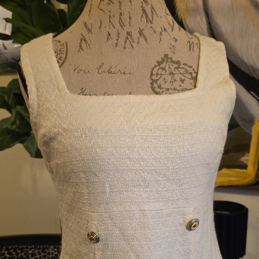Harvest Moon Adorable Cream Sleeveless Summer Mini Dress - Picture 1 of 7